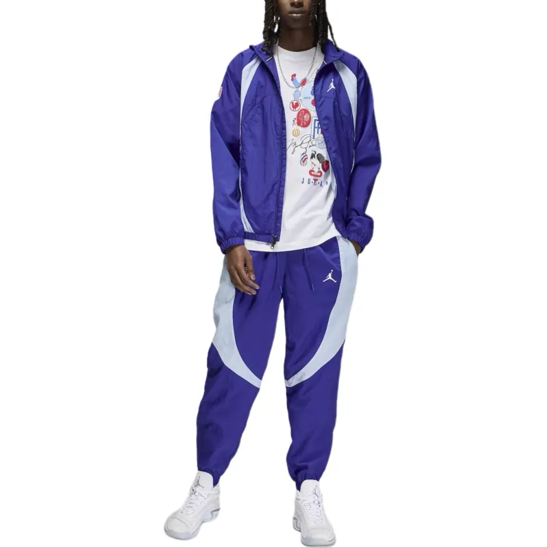 Jordan x Fédération Française De Basketball Sport Drop Shoulder Sleeve T-Shirt Men's White/Ancient Royal Color-2