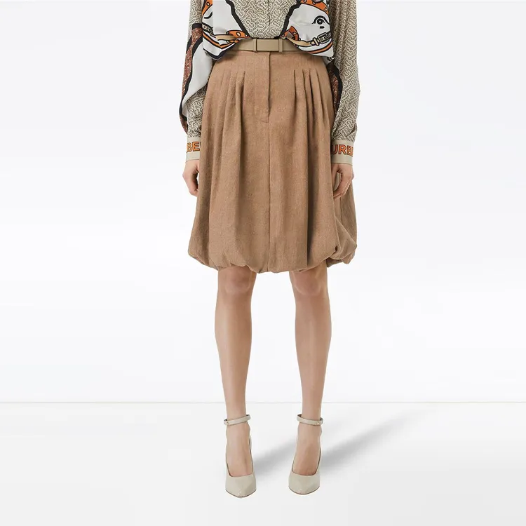 Burberry Casual Long Skirts Women's Khaki-2