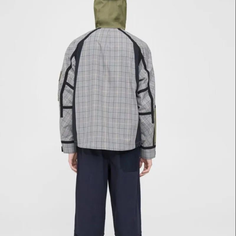 THEORY Designer Co-authored Collection Jackets Men Gray Purple Plaid-2