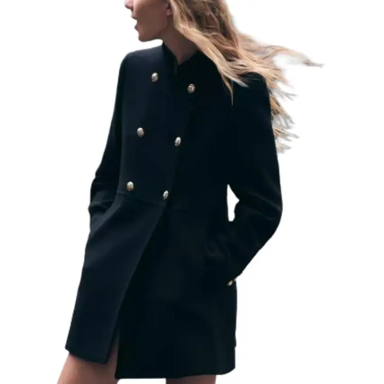 ZARA Coats Women's Sea Blue-5