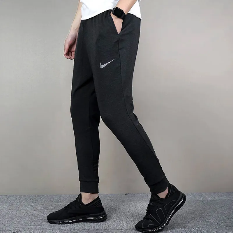 Nike Knitted Sports Pants Men's Black Gray Color-2