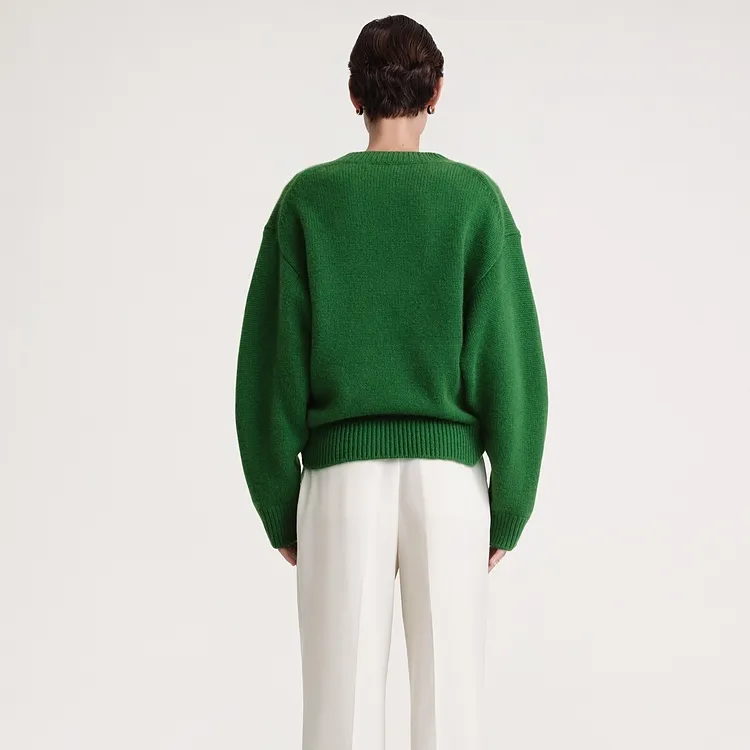 TOTEME V Neck Wool cashmere Jumper-3