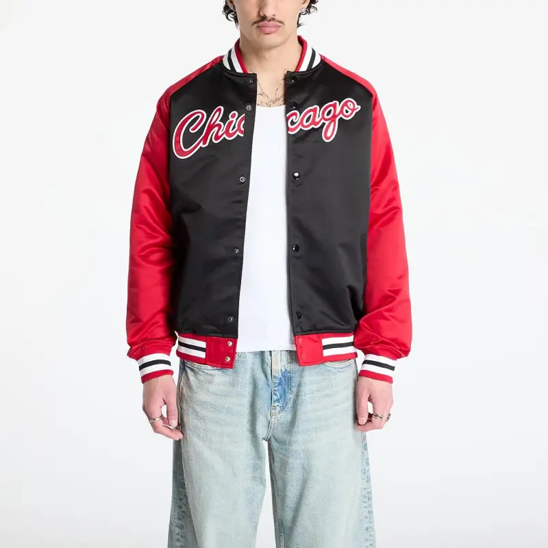 Mitchell & Ness x NBA Chicago Bulls Baseball Jacket Unisex Red/Black Color-2
