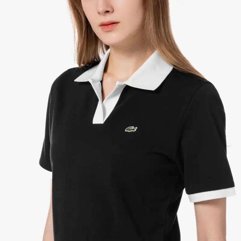 LACOSTE Short Sleeved Dress Women's Black-3