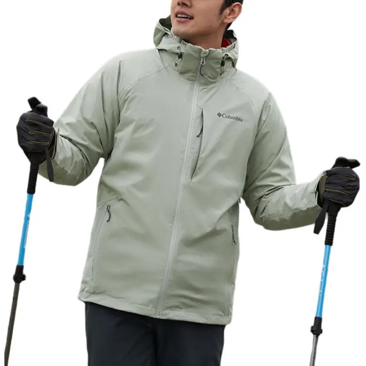 Columbia Hiking Waterproof And Warm Windbreaker Jacket Men's Light Green-3