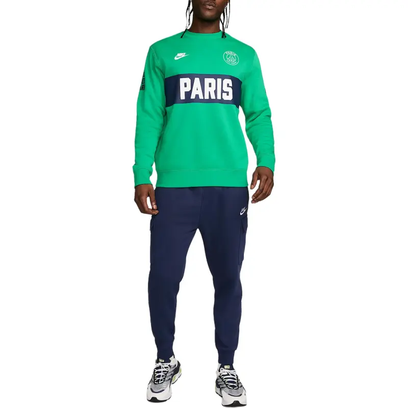 Nike Paris Saint-Germain Sweatshirt Men's Sports Field Green/White-2