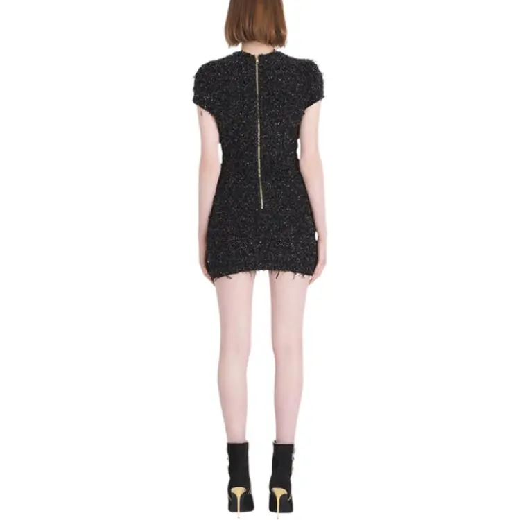 BALMAIN Sequin embellished Tweed Mini Dress-3