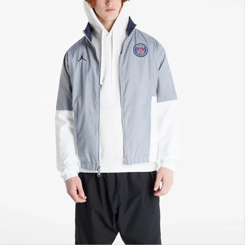 Jordan X PSG Co branded Edition Jackets Men Gray-2