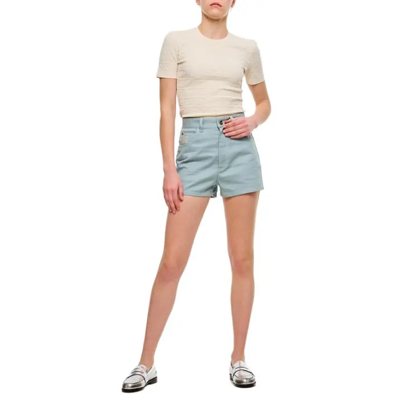 FENDI Ff Embroidered Denim Shorts-3
