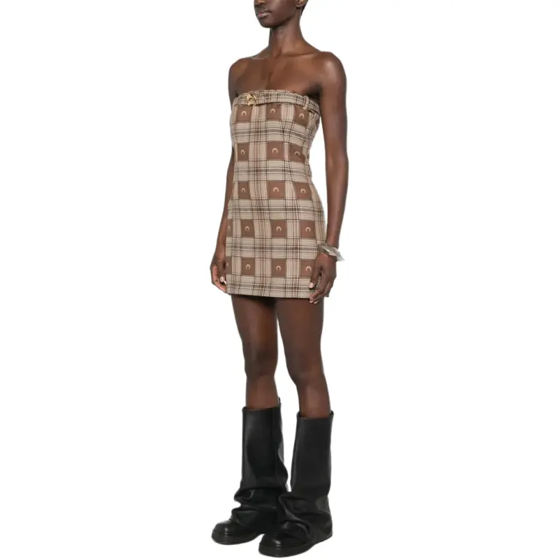 Marine Serre Moon Check jacquard Mini Dress-2