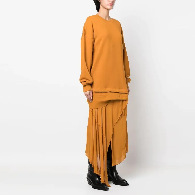 DIESEL Long-Sleeved Dresses Women's Orange-3
