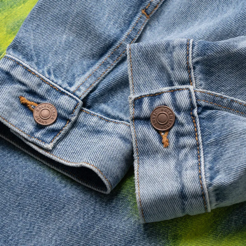 Balenciaga Large Fit Grafitti Backlogo Denim Jacket-7