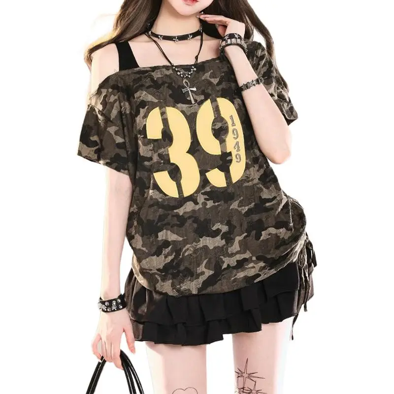 NHZN Drop Shoulder Sleeve T Shirt Women's-2