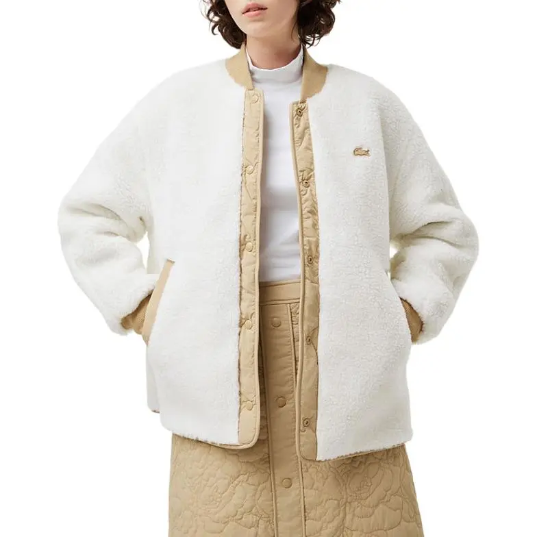LACOSTE Puffer Jacket Women's Milk Coffee-4