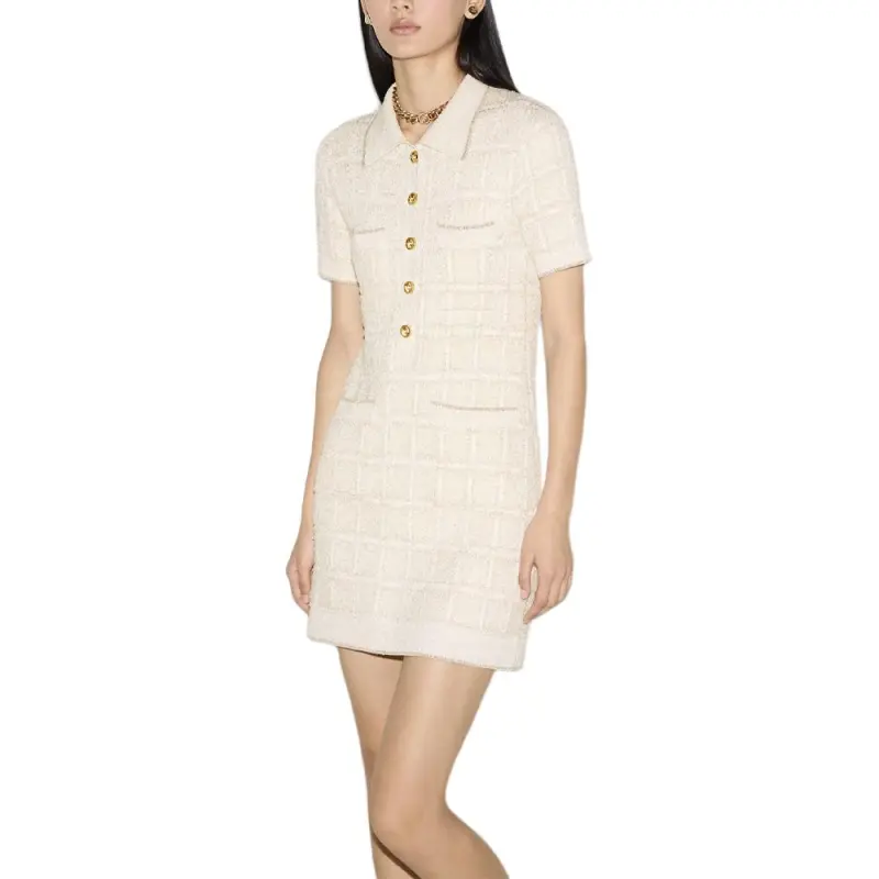 GUCCI FW24 Short Sleeved Dress Women's White-3
