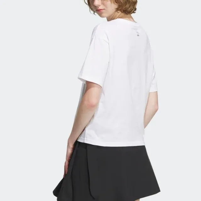 Adidas Neo Drop Shoulder Sleeve T Shirt Women's White-3