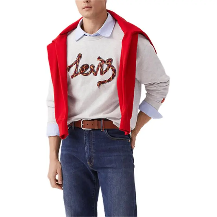 Levis CNY Sweatshirts Men Gray-4