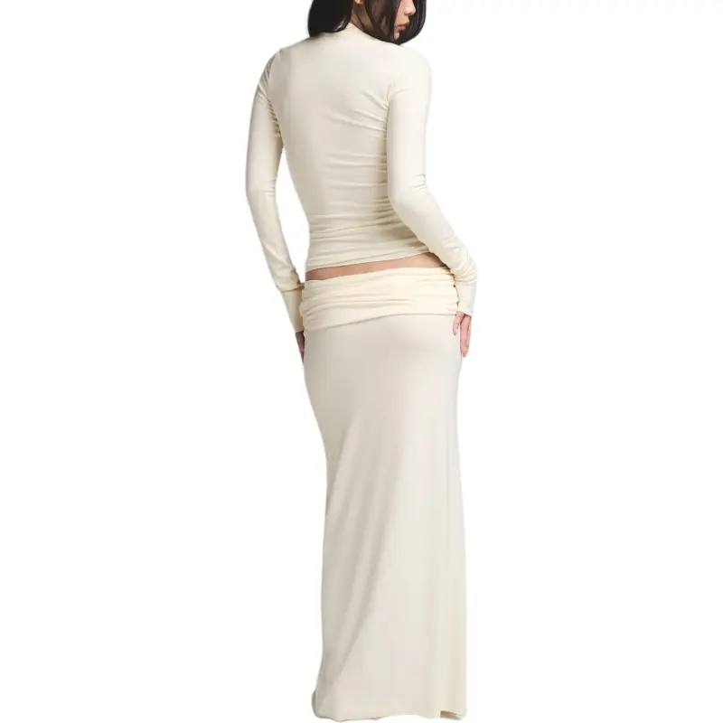 SKIMS SS25 SKIMS CLOUD Collection FOLDOVER SKIRT Casual Long Skirt Women's ECRU/Natural-2