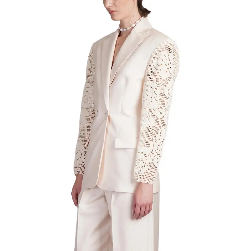 Magda Butrym Lace Crochet Hourglass Blazer-2