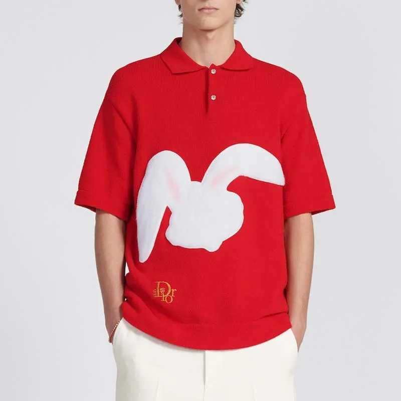 DIOR DIOR SS23 Chinese New Year Polo Shirt Men's Red-2