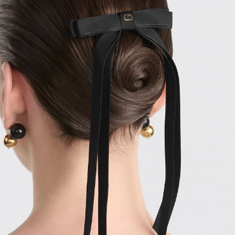 DIOR Viscose Hair Clips Women's Black/Light Gold-2