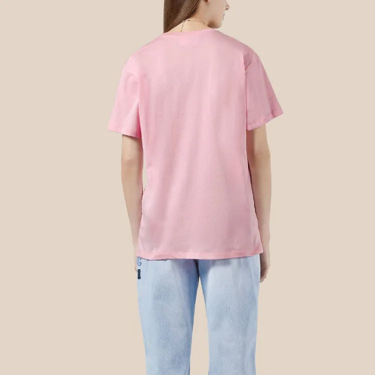 GUCCI Animal Print T Shirt Pink-3