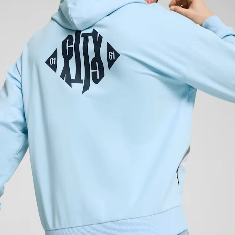 PUMA Manchester City FtblCULTURE+ Hoodie Men Sweatshirt Men's Silver Blue-5