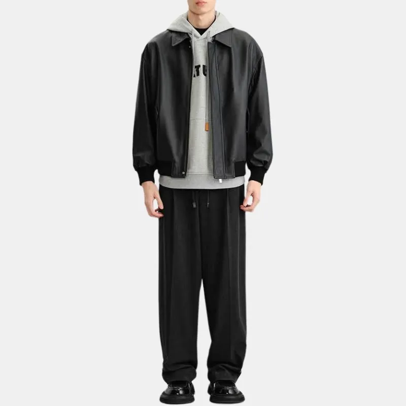 GXG Leather Jackets Men Black-3