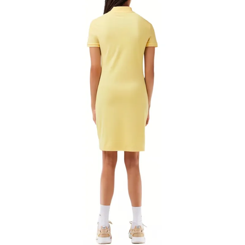LACOSTE Short Sleeved Dress Women's Light Yellow-1