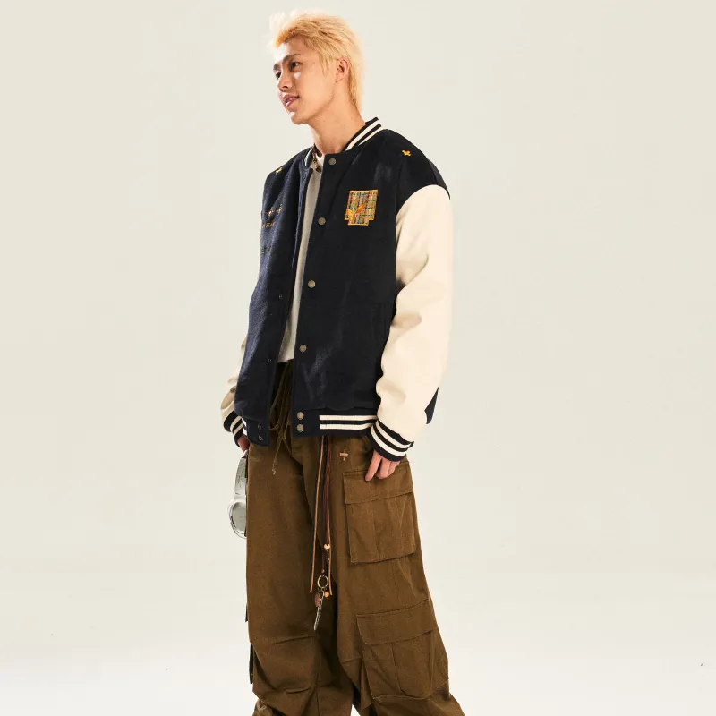 NSTNEW START Baseball Jacket Unisex Navy Blue-4