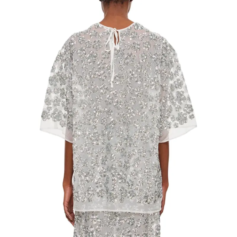 CECILIE BAHNSEN Floral sequins T shirt-1