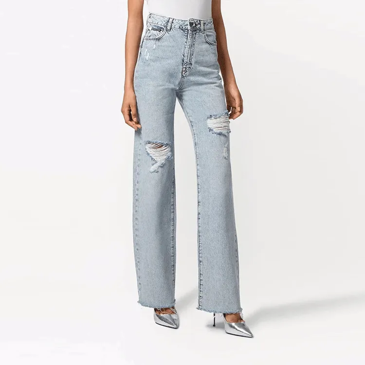 PHILIPP PLEIN Crystal Ripped Straight Jeans-1