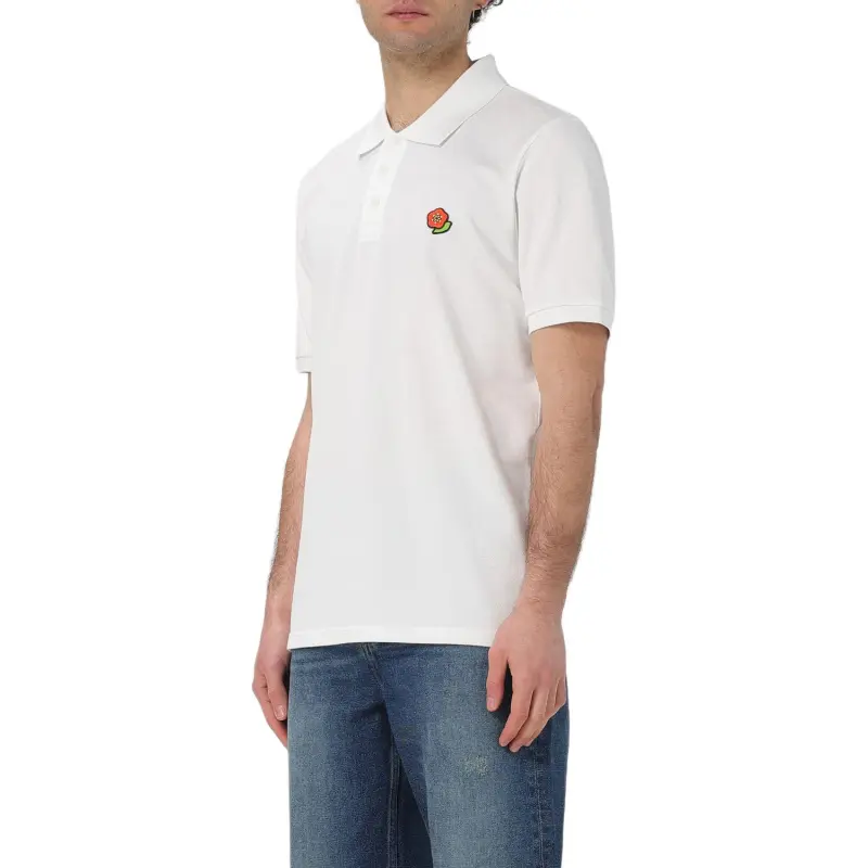 KENZO Floral Embroidered Short Sleeved Polo Shirt-4