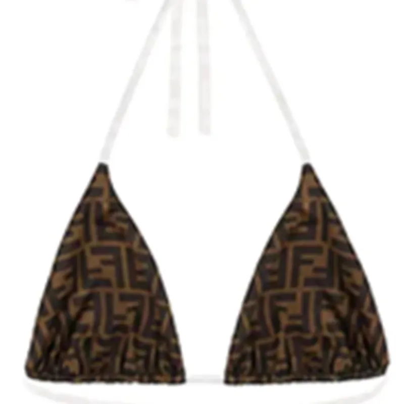 FENDI Jacquard Ff Motif Two Piece Swimsuit White-4