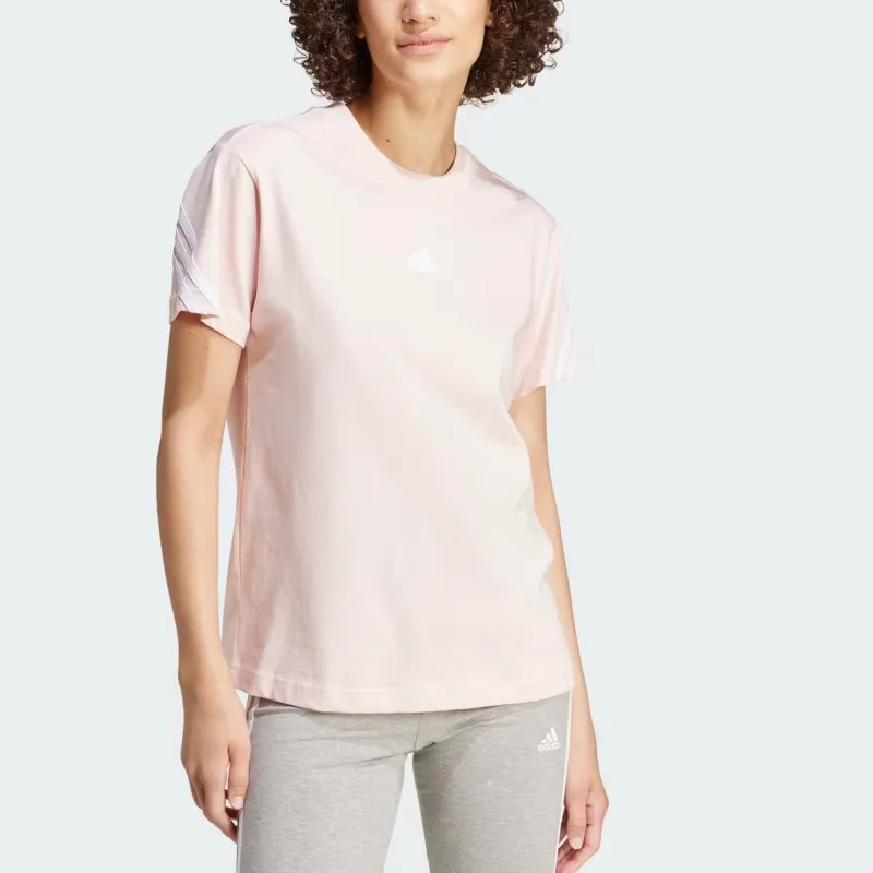 Adidas Women's Future Icons 3 Stripes T Shirt Sandy Pink-2