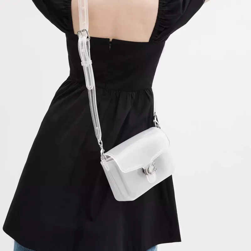 COACH Tabby PVC Jelly Bag, Shoulder Bag, Crossbody Bag Small Size Women's Silver & Transparent-6