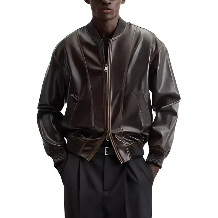ZARA Winter Leather Jacket Men's-3