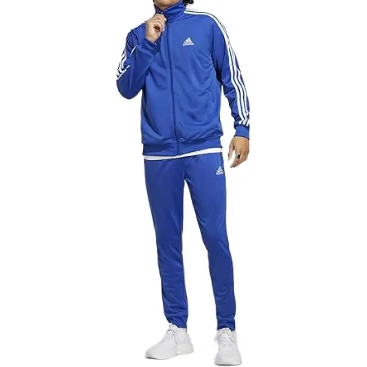 Adidas Essentials Warm-Up 3-Stripes Track Jacket Stand Collar Jackets Men's Blue-3