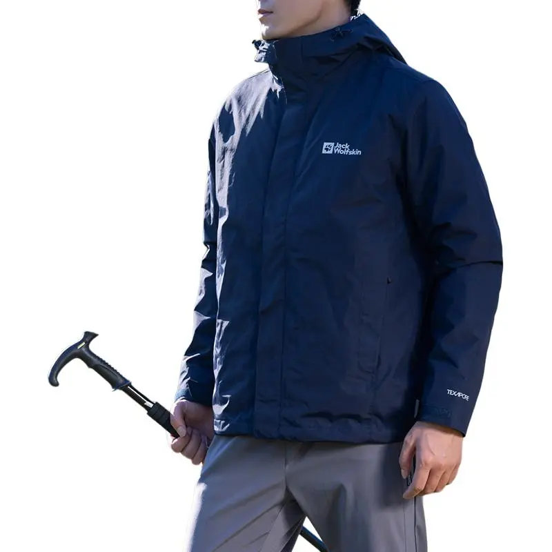 Jack Wolfskin Keep Warm From The Wind Windbreaker Jacket Men's Marine Blue-3