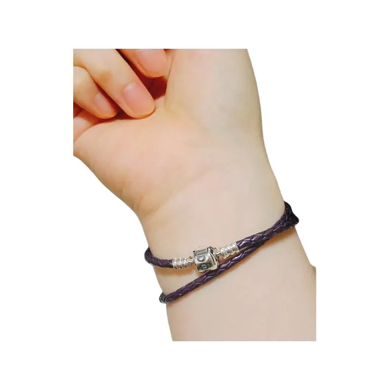 Pandora 925 Sterling Silver Bracelets Women's Purple-4