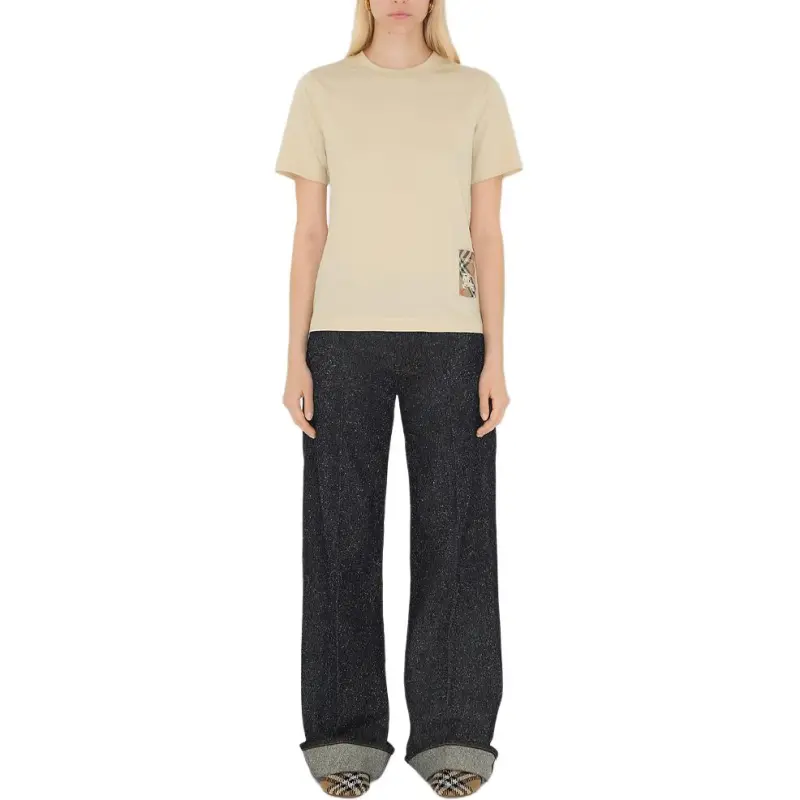 Burberry Vintage Check Patch Crewneck T Shirt-1