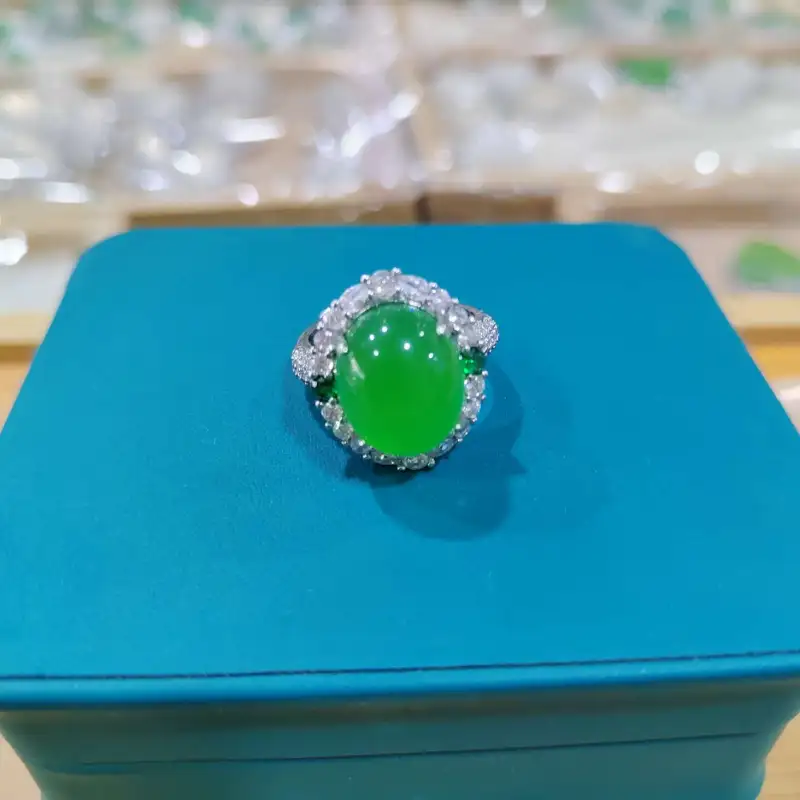 Gifts Chalcedony Jade Rings Unisex-8