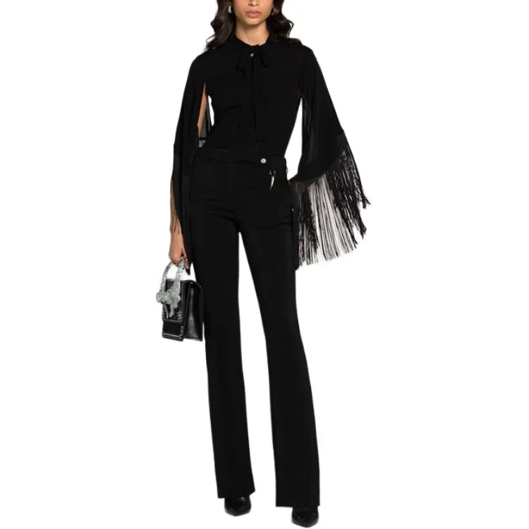 Roberto Cavalli High waist Flared Wool Trousers-3