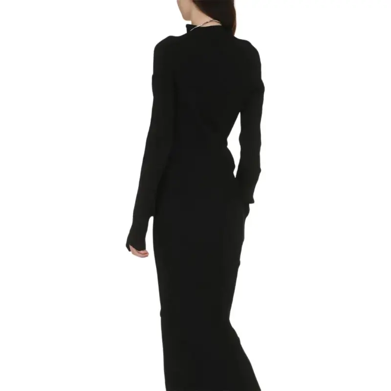 Balenciaga Spiral Ribbed knit Maxi Dress-3