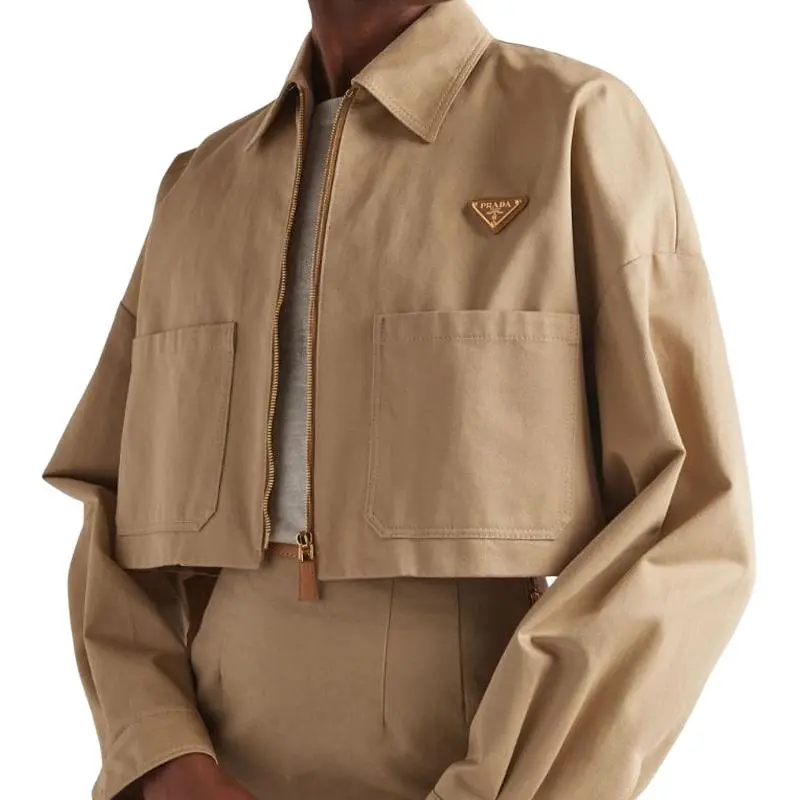 PRADA Triangle logo Cropped Jacket-3