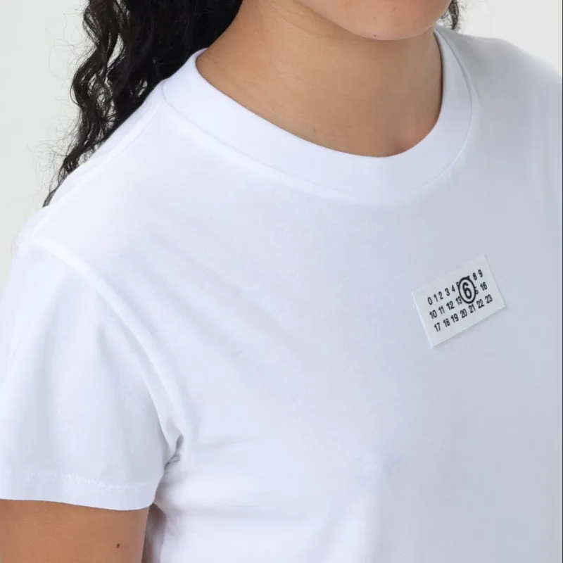 MM6 Maison Margiela Logo Patch Crewneck T Shirt-4