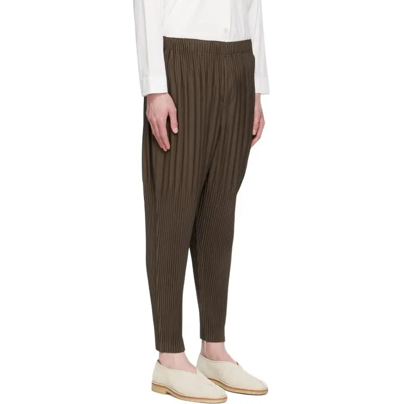 Homme Plissé Issey Miyake Casual Pants Men's Dark Khaki-2