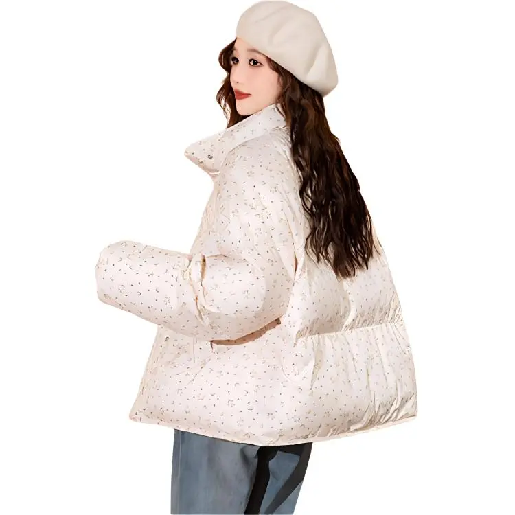 Tonlion Puffer Jacket Women's Light Beige Apricot-2
