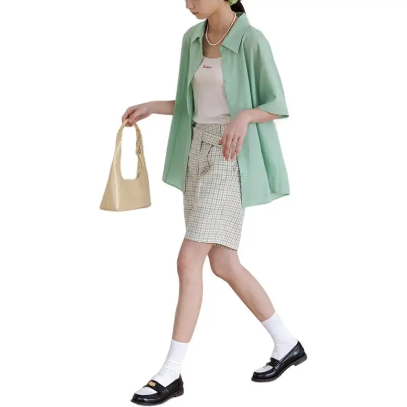 Omont Green And White Plaid Women's-3