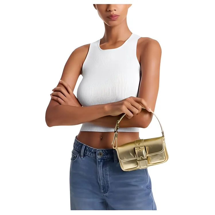 MICHAEL KORS Colby Leather Handbag Shoulder Bag Mini Women's Light Gold-3